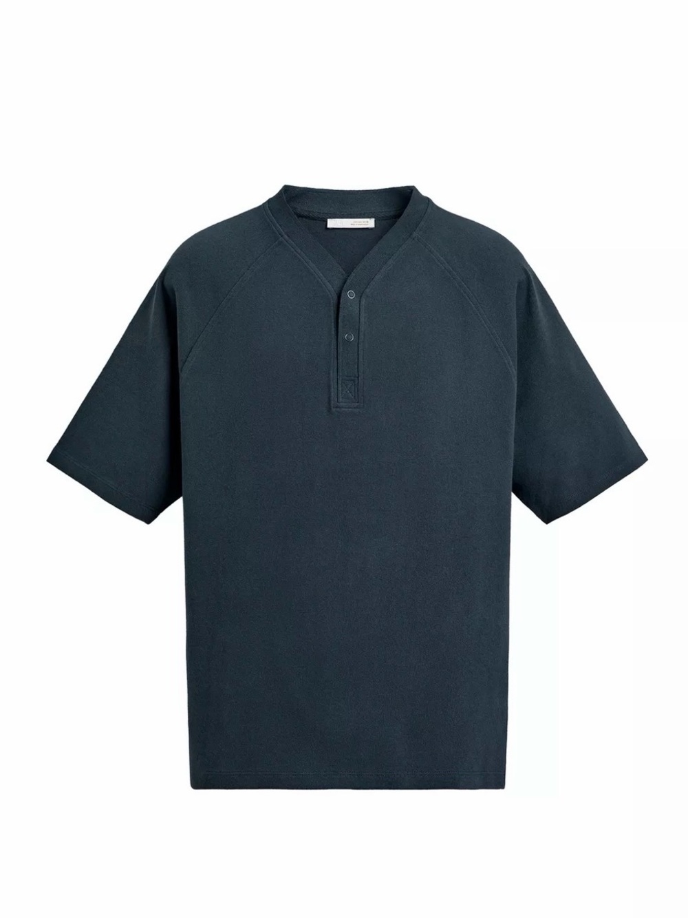 ZARA Men’s Baseball Polo Collar T-Shirt Mid Blue Size L NWT
